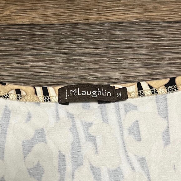 J. McLaughlin Leopard Animal Print 3/4 Sleeve Blouse Size Medium - Picture 2 of 3